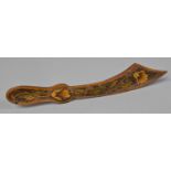 A Souvenir Inlaid Novelty in the Form of a Scimitar with Floral Decoration, 30cm Long