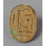 An Egyptian Steatite Scarab Amulet Seal Having Engraved Tall Standing Bird, The Equivalent of Our