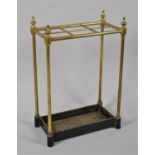 A Jans of London Six Division Brass and Cast Iron Stick Stand in the Victorian Style, 41cm Long