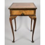 An Edwardian Walnut Square Topped Occasional Table with Zebra Wood Crossbanding and Extended