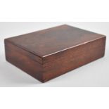 A Late 19th/Early 20th Century Two Division Card Box with Burr Wood Hinged Lid, 17.5cm Long