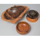 A Collection of Treen Bowls and Circular Lidded Box