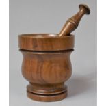 A Mid 20th Century Treen Pestle and Mortar, 9.5cm Diameter