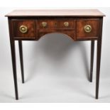 A Mahogany Bow Fronted Lowboy with Centre Drawer Flanked by Smaller Deeper Drawers Either Side on