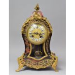 An Early 20th Century French Boulle Work Bracket Clock in the Louis XVI Style Having Enamel Roman
