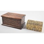 An Edwardian Mahogany Box with Blind Carved Decoration to Front and Side Panels and Hinged Lid,