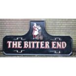 A Large Reproduction Wooden Pub Sign, The Bitter End, 230cm wide