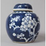 A 20th Century Chinese Blue and White Prunus Pattern Ginger Jar, Double Circle Mark to Base, 12cm