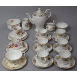 A Collection of Various Coffee Wares to comprise Tuscan Floral Decorated Set including Six Saucers