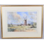 A Framed Watercolour Depicting Windmill by Stephanie Walters, 1988, 39x27cm