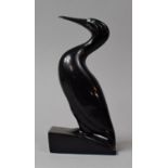 A Nicely Carved Ebonised Study of a Gannet, 24cm high