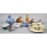 A Collection of Various Ceramics to Include Poole Rabbit, Beswick Beatrix Potter, Old Woman Who