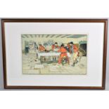 A Framed Cecil Aldin Hunting Print, Hunt Breakfast, 45x28cm