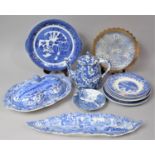 A Collection of Various Transfer Printed Blue and White to include Copeland Spode Italian Pattern