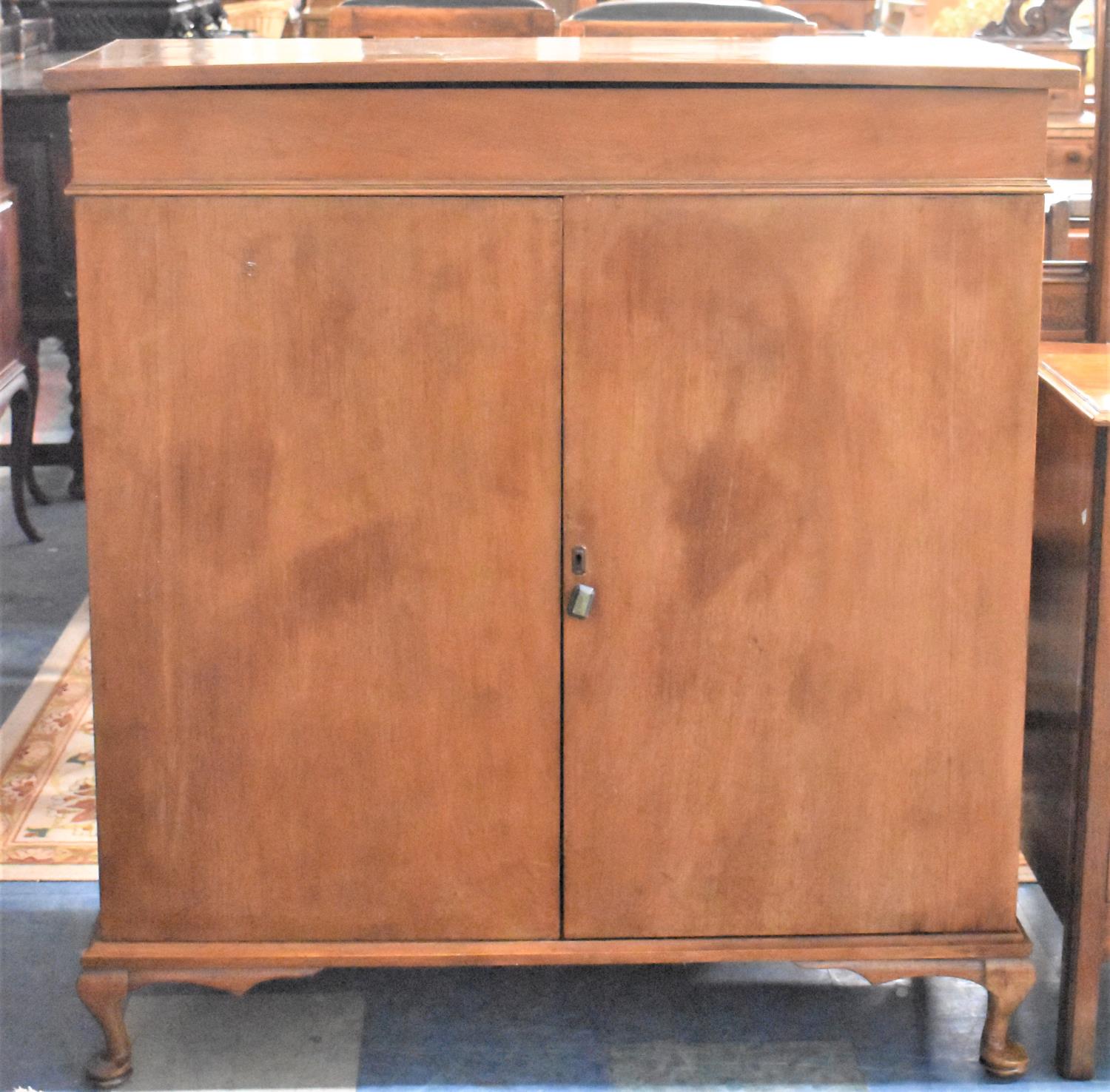 An Edwardian Mahogany Gentleman's Fitted Bedroom Cabinet with Hinged Lid to Interior for Socks,