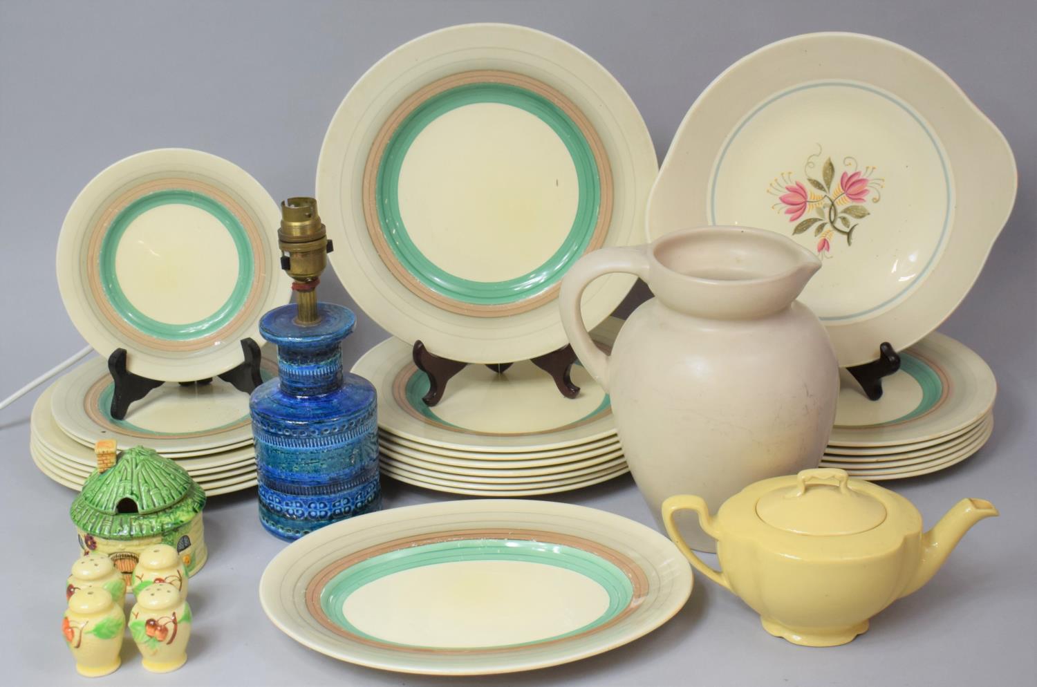 A Set of Susie Cooper Production Crown Works Burslem Dinnerwares together with a Bachelors Tea