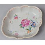 An 18th/19th Century Export Shaped Dish with Floral Decoration in the Famille Rose Pallette, 21cm