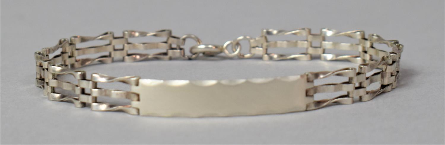 A Silver Gate Identity Bracelet, Unmarked, 19cm Long, Hallmarked Birmingham 1988
