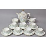 A Minton Vanessa Coffee Set to comprise Seven Cans and Saucers, Milk Jug, Sugar Bowl and a Coffee
