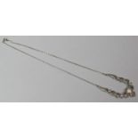 A Silver Necklet with Pearl Mount with Chain