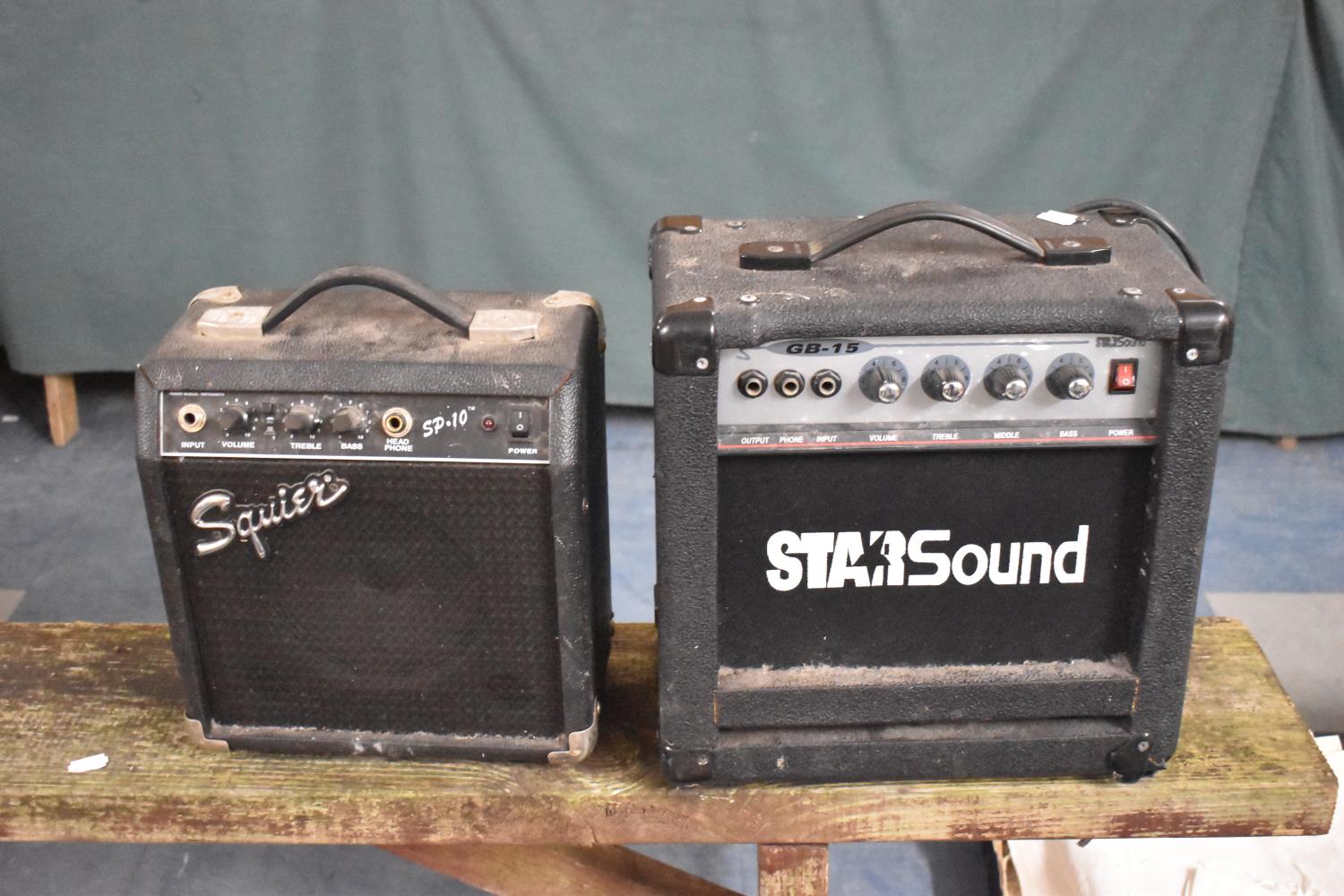 Two Late 20th Century Children Guitar Amps, Both with Cables Cut and Untested