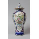 A Late 19th/Early 20th Century Chinese Lidded Vase of Balster Form Decorated Alternating Panels