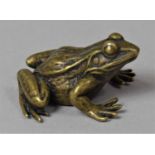 A Small Bronze Study of a Frog, 3.5cm Long