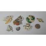 A Collection of Various Vintage Buckles and Brooches to Include Repro Art Nouveau Dragónfly