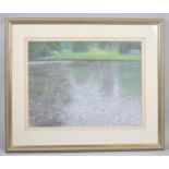 A Framed Watercolour Depicting Thunderstorm on Park Pond, 40x30cm