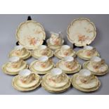 A Limoges Blush Ivory Tea Set, By M redon, For H Greene and Sons to comprise Eleven Cups and