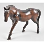 A Carved Rosewood Study of a Mare, 28cm Long