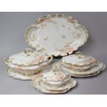 A Set of Limoges Floral Decorated Teaset Retailed by Henry Greene and Sons, To Comprise Graduated
