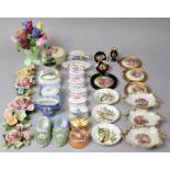 A Collection of Various Continental and English Ceramics to Comprise Limoges Lidded Boxes, Encrusted