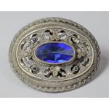 An Austrian White and Gilt Metal Buckle with Blue and White Paste Stones, by Turret Und Bardach