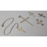 Five Silver Crucifix, Various Sizes