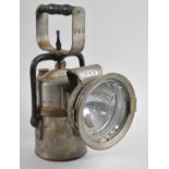 A G.W.R Carbide Lamp, The Premier Lamp, with Turned Wooden Handle, Registered No.686127, Cracked