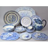 A Collection of Various 19th Century and Later Blue and White Ceramics