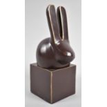 A Cast Bronze Effect Modern Art Study of a Rabbit, 19.5cm high