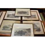 A Set of Eight Framed Coloured Engravings After William Daniell, Scottish Island and Scenes, Each