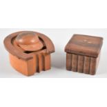 A Mauchline Ware Novelty Desktop Inkwell in the Form of a Horseshoe, the Hinged Lid in the Form of a