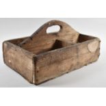 A Late 19th Century Rustic Four Division Carpenters or Blacksmiths Nail Box, 35cm x 23cm