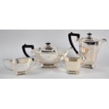 A Mid 20th Century Silver Plated Four Piece Tea Service