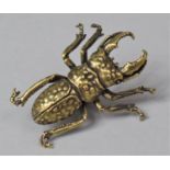 A Small Polished Bronze Study of a Stag Beetle, 5.5cm Long