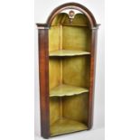 A Mid 20th Century Wall Mounting Open Corner Cabinet with Domed Top and Shell Mount, 123cm High