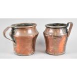 Two Handmade Copper Measures, 17cm high