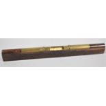 A Late 19th/Early 20th Century Brass Spirit Level on Rosewood Base, 30.5cm Long