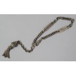 A White Metal Victorian Albertina Watch Chain, 29.3g