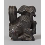 A Small Carved Netsuke Type Study of a Ram, 4cm high