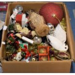 A Box Containing Large Quantity of Christmas Decoration etc