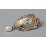 A Charles Horner Silver and Pearl Pendant with Enamelled Fish Decoration